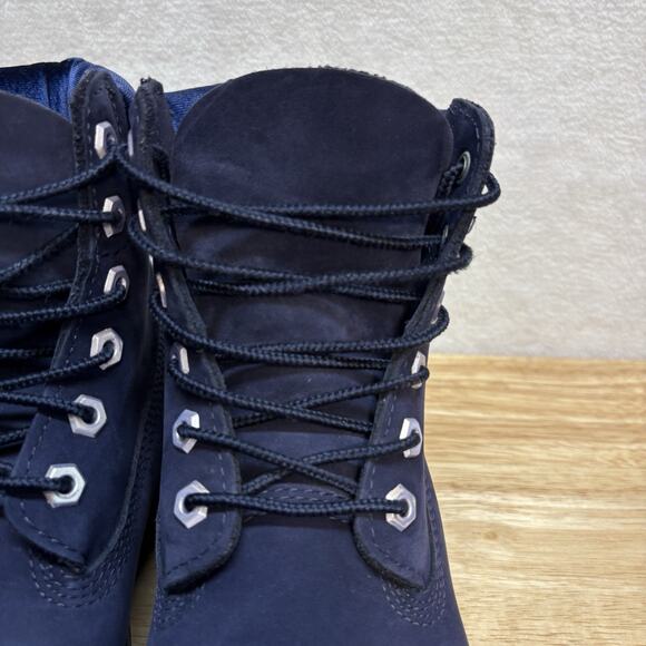 Timberland 6 In. Premium Boots Velvet Navy Nubuck Women’s Size 7 Blue TB0A1KC5 - Picture 11 of 16